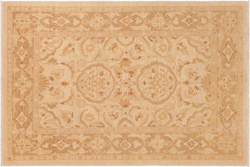 handmade Traditional Kafkaz Chobi Ziegler Beige Brown Hand Knotted RECTANGLE 100% WOOL area rug 6 x 9